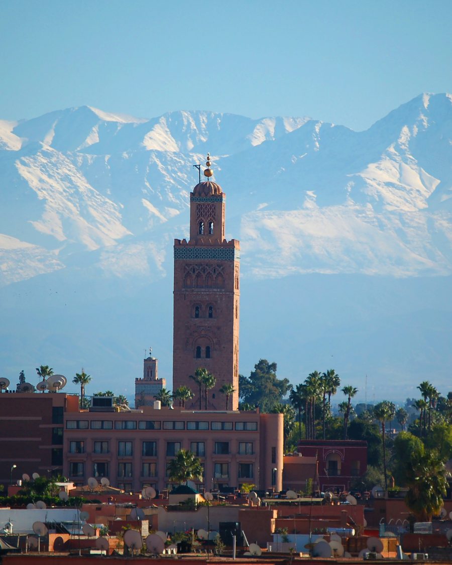 Koutoubia and the High Atlas, Marrakech